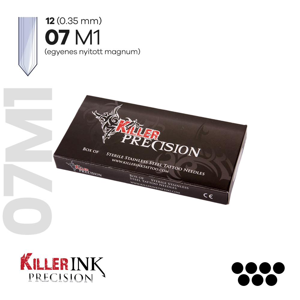 07M1 PRECISION Prémium tetováló tű - Nyitott magnum - (50db)
