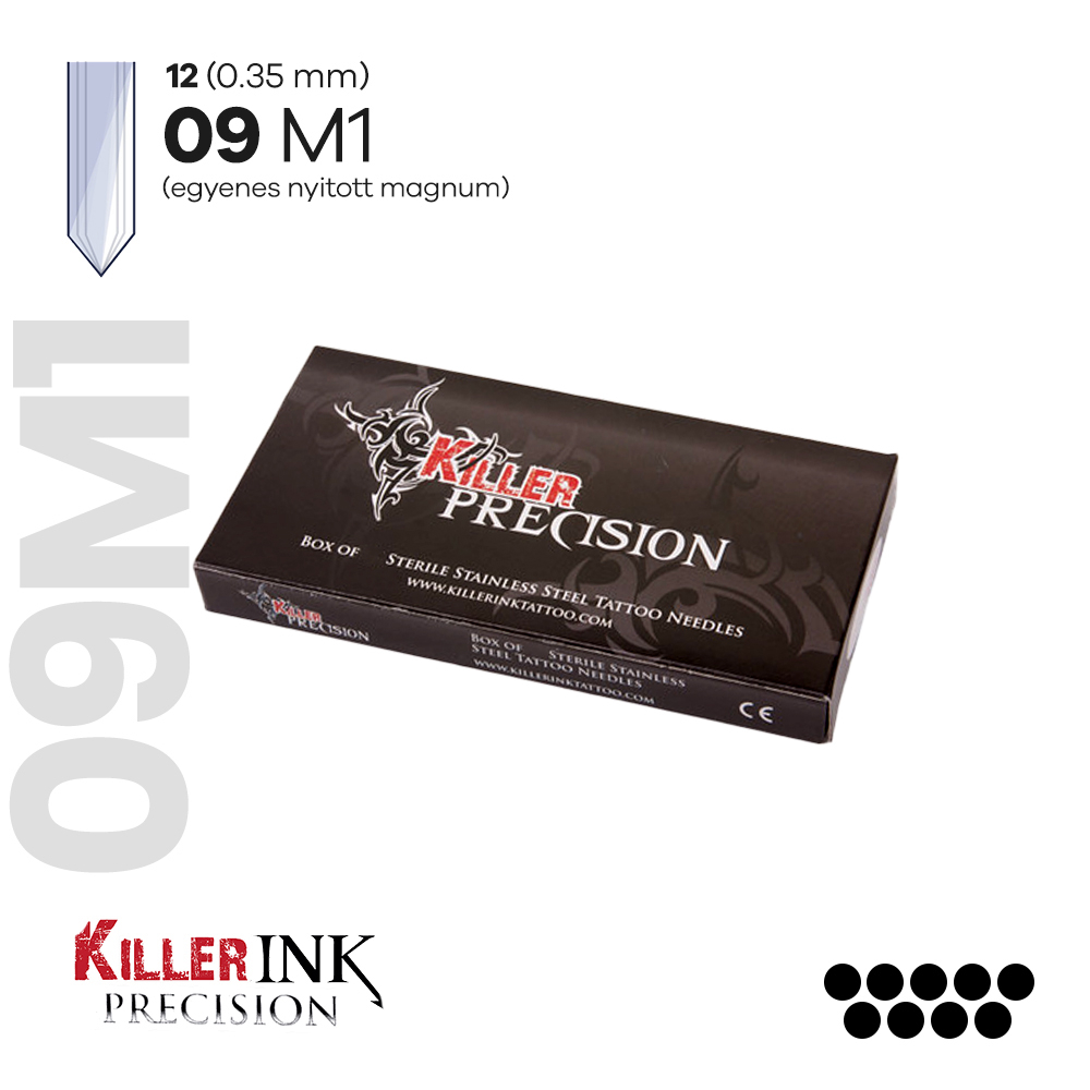 09M1 PRECISION Prémium tetováló tű - Nyitott magnum - (50db)