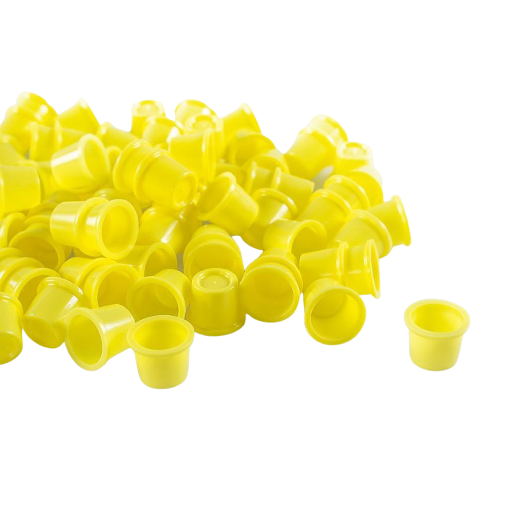 Átlátszó Festéktartó Kupak (13,1mm) (50db) - Sárga