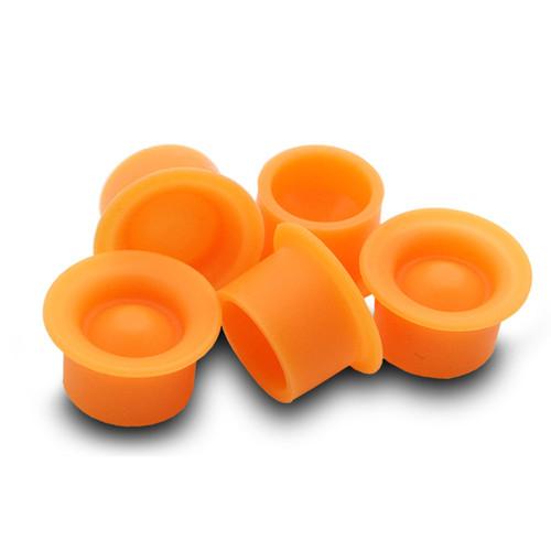 22mm-es Narancssárga Szilikon Festéktartó Kupak (150db) /Steril csomagolásban