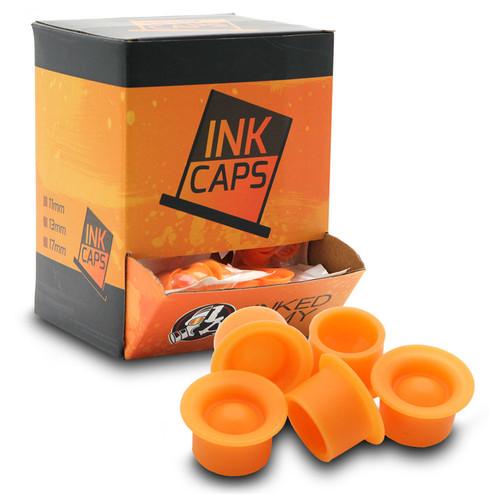 22mm-es Narancssárga Szilikon Festéktartó Kupak (150db) /Steril csomagolásban