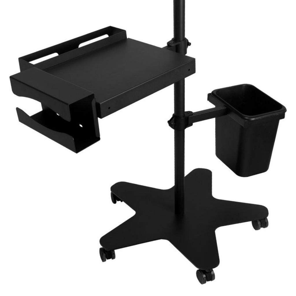 Fekete színű multifunkcionális gurulós asztal (Műszertartó tálcával)