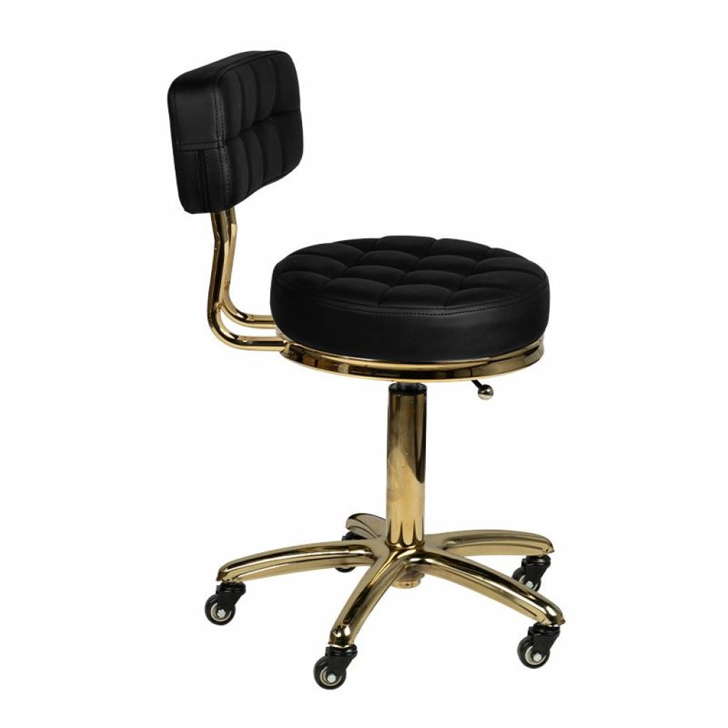Fekete Steppelt kozmetikai szék (Arany színű lábbal)