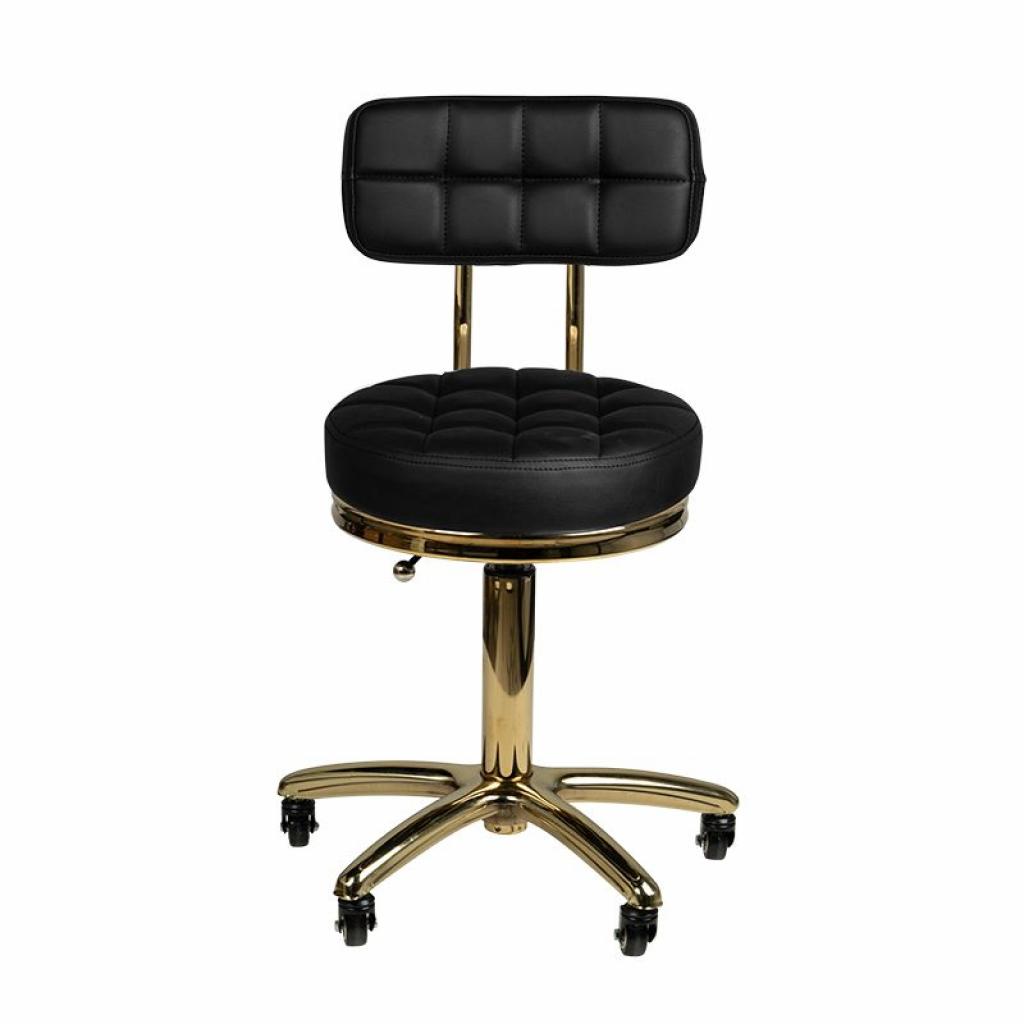 Fekete Steppelt kozmetikai szék (Arany színű lábbal)