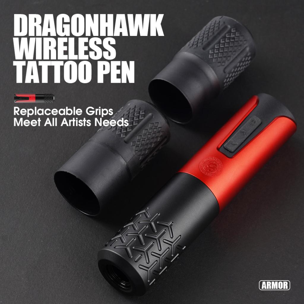 Piros színű Armor Vezeték nélküli akkumlátoros Tetováló Toll (LCD kijelzős) - Dragonhawk