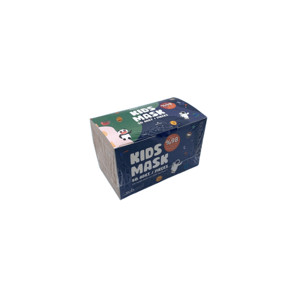 50 db Kék Egyszerhasználatos gyermek orvosi arcmaszk/szájmaszk (Submed type II 3-rétegű)