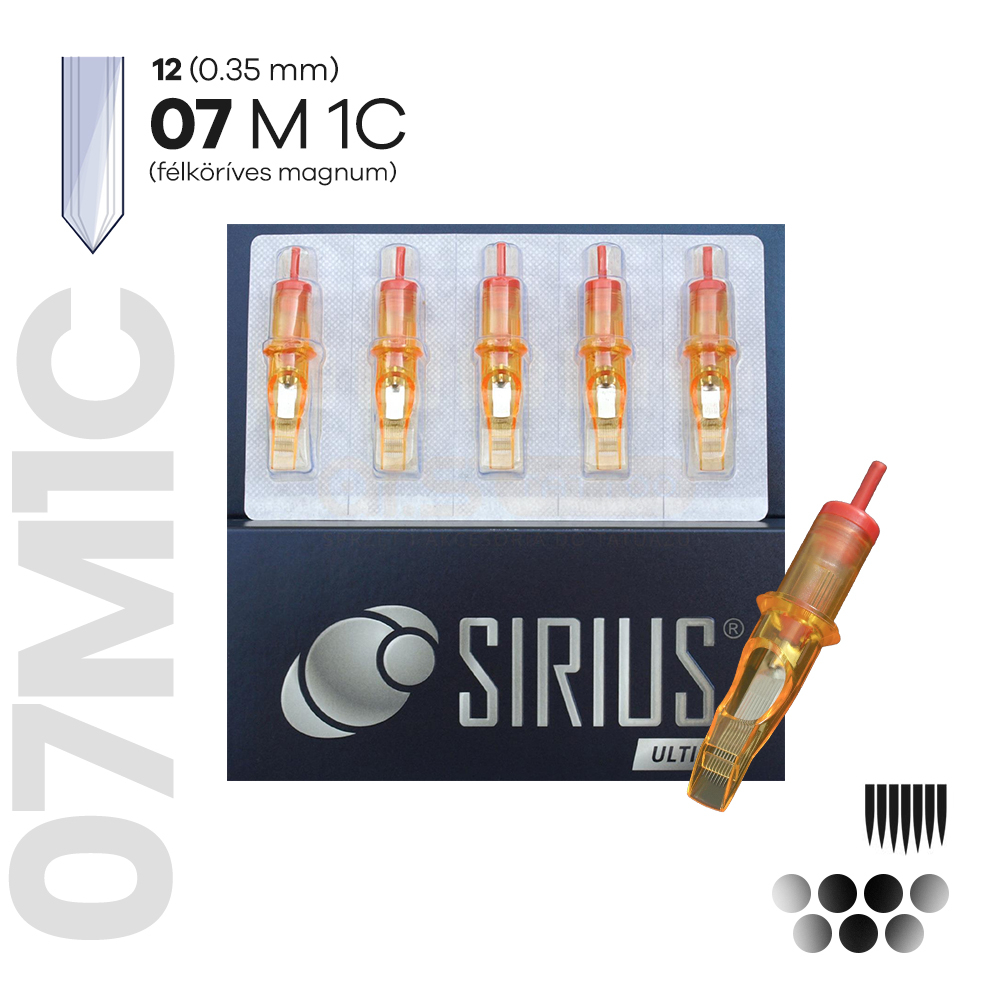 1207M1C 0.35mm-es Félköríves Magnum Tűmodul (20db) - Sirius Ultime