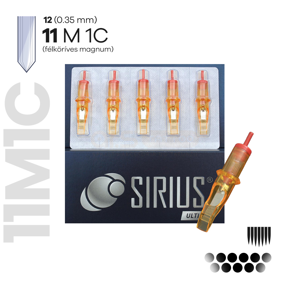 1211M1C 0.35mm-es Félköríves Magnum Tűmodul (20db) - Sirius Ultime