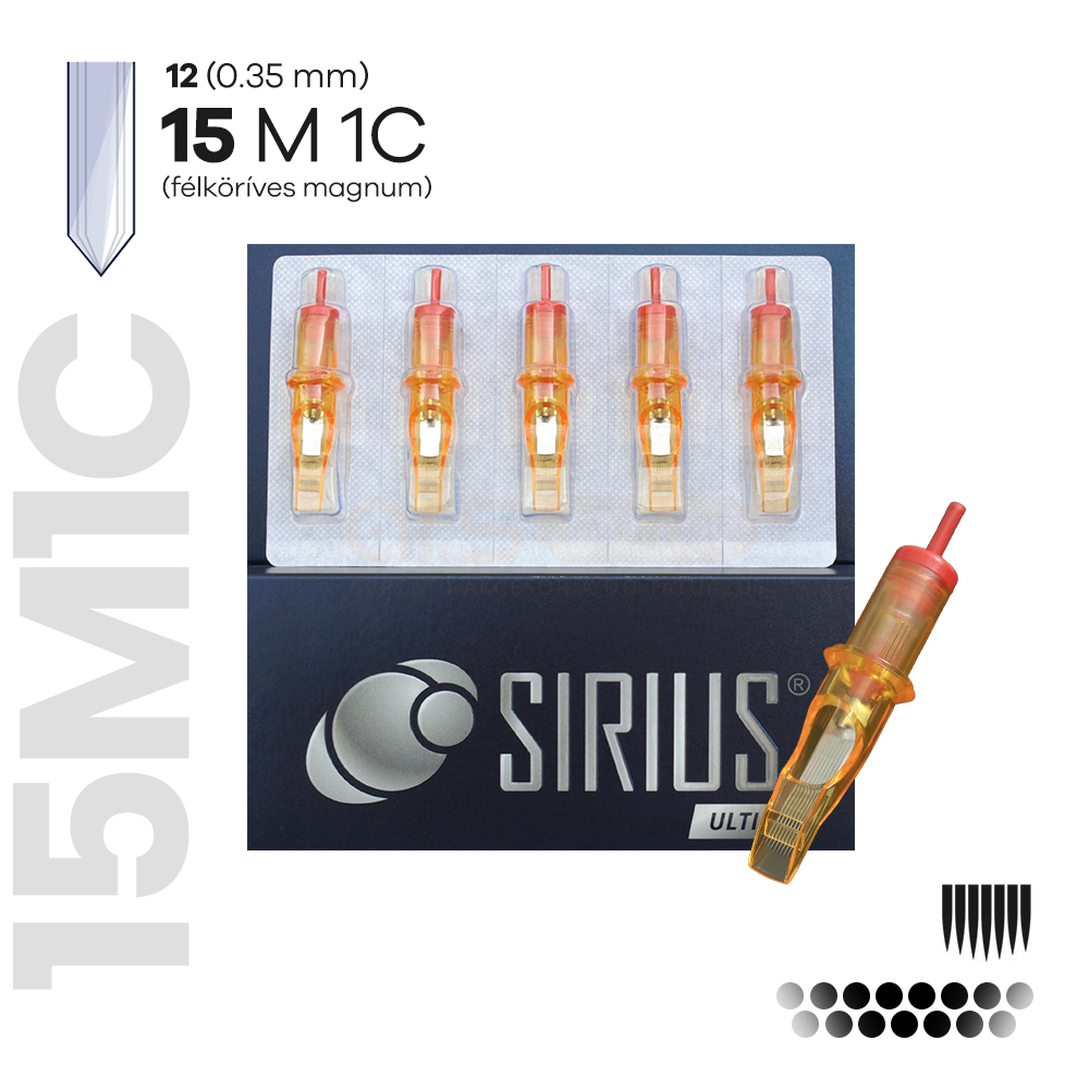 1215M1C 0.35mm-es Félköríves Magnum Tűmodul (20db) - Sirius Ultime