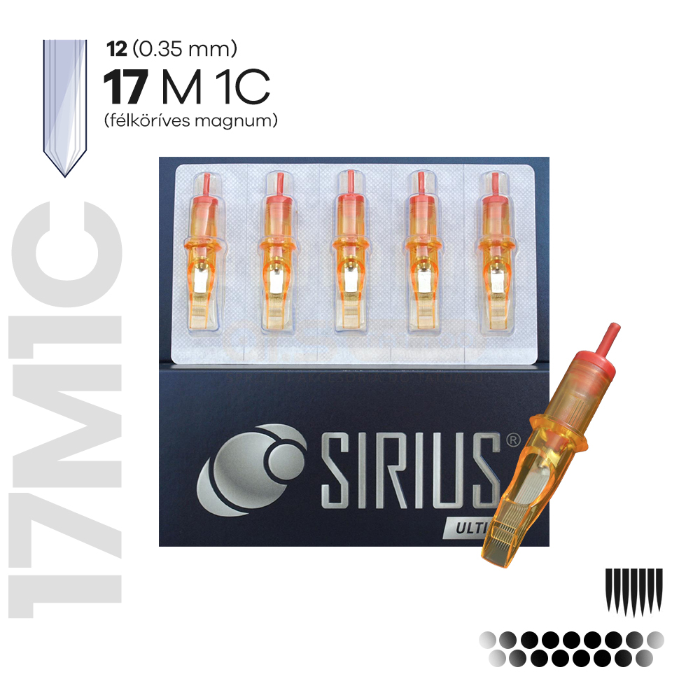 1217M1C 0.35mm-es Félköríves Magnum Tűmodul (20db) - Sirius Ultime