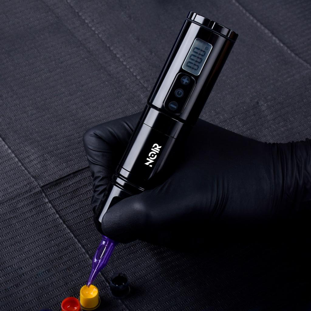 2in1 Vezeték nélküli Akkumlátoros Tetoválógép Pót akkumlátorral - NOIR