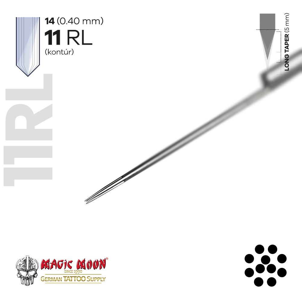 1411 RL LT (5db) 0.40mm-es Hegyes Kontúr Tetoválótű - MAGIC MOON