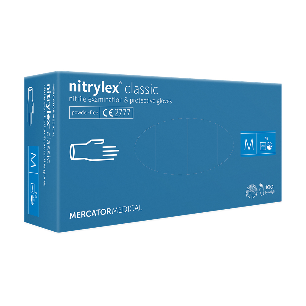 Classic Púdermentes Kék Nitril Kesztyű - Nitrylex® (100db/M)