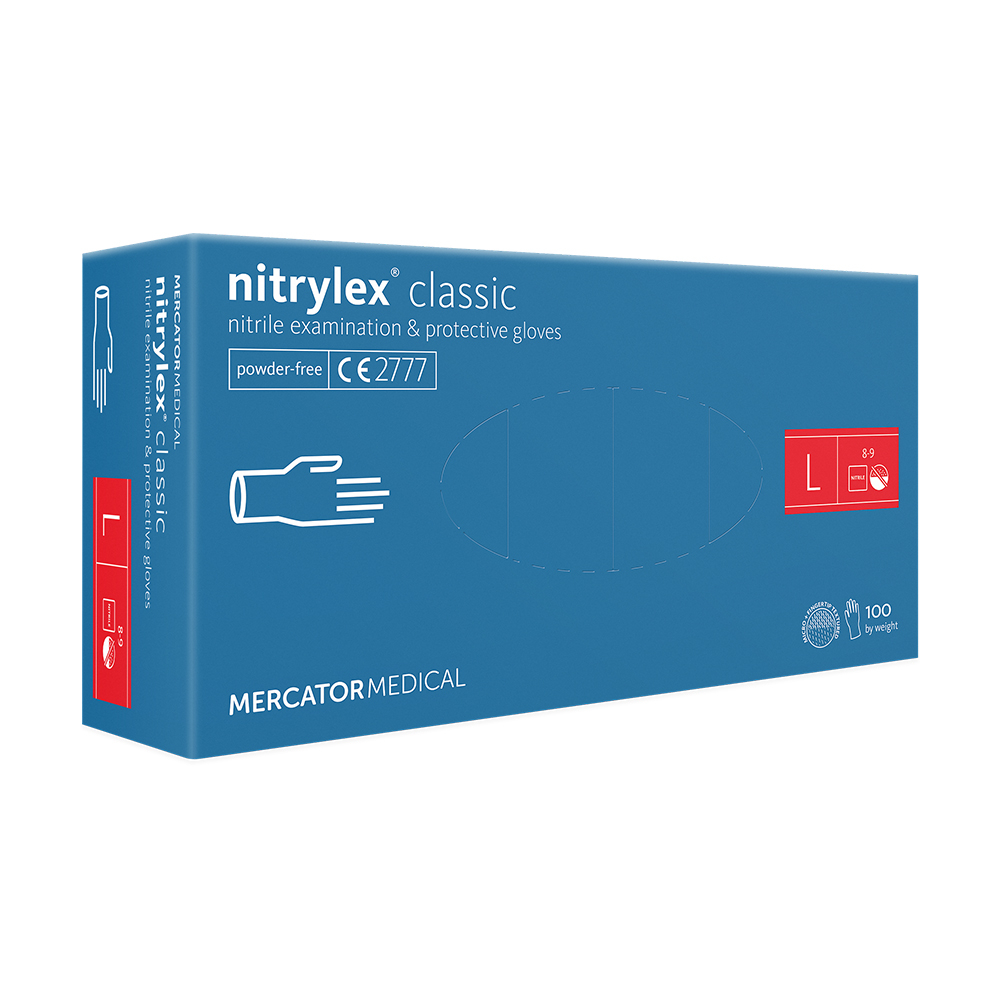 Classic Púdermentes Kék Nitril Kesztyű - Nitrylex® (100db/L)