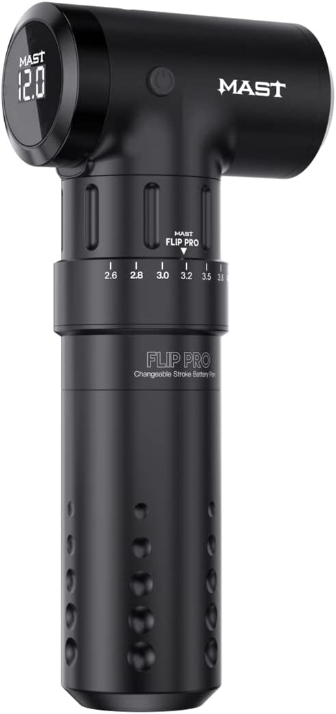 MAST Flip Pro vezetéknélküli Pen tetoválógép akkumulátorral (4mm lökethossz) Fekete színben