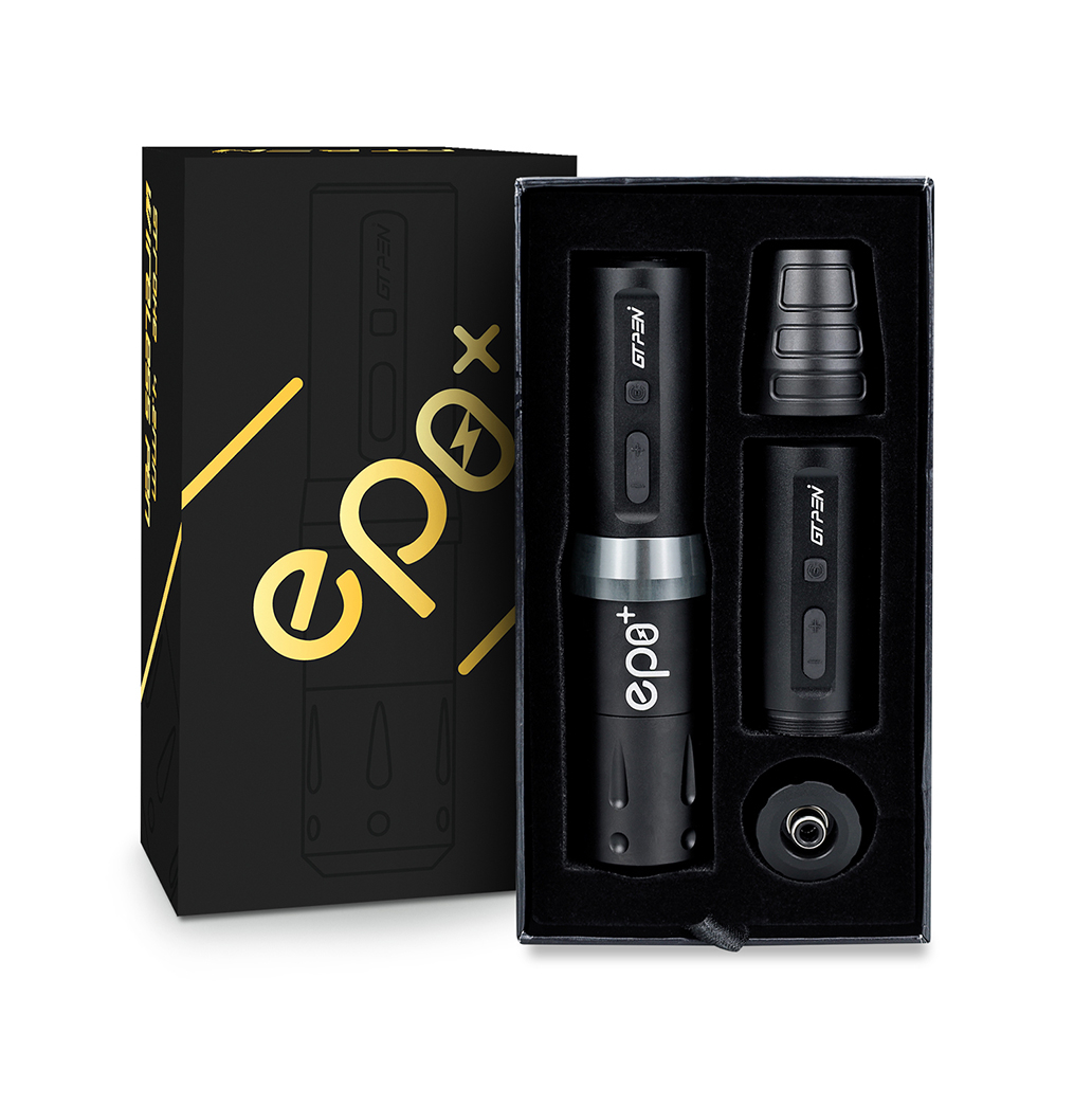 AVA EP8+ Luxury Kit - Vezeték nélküli akkumulátoros Tetoválógép (4.2mm) - Fekete