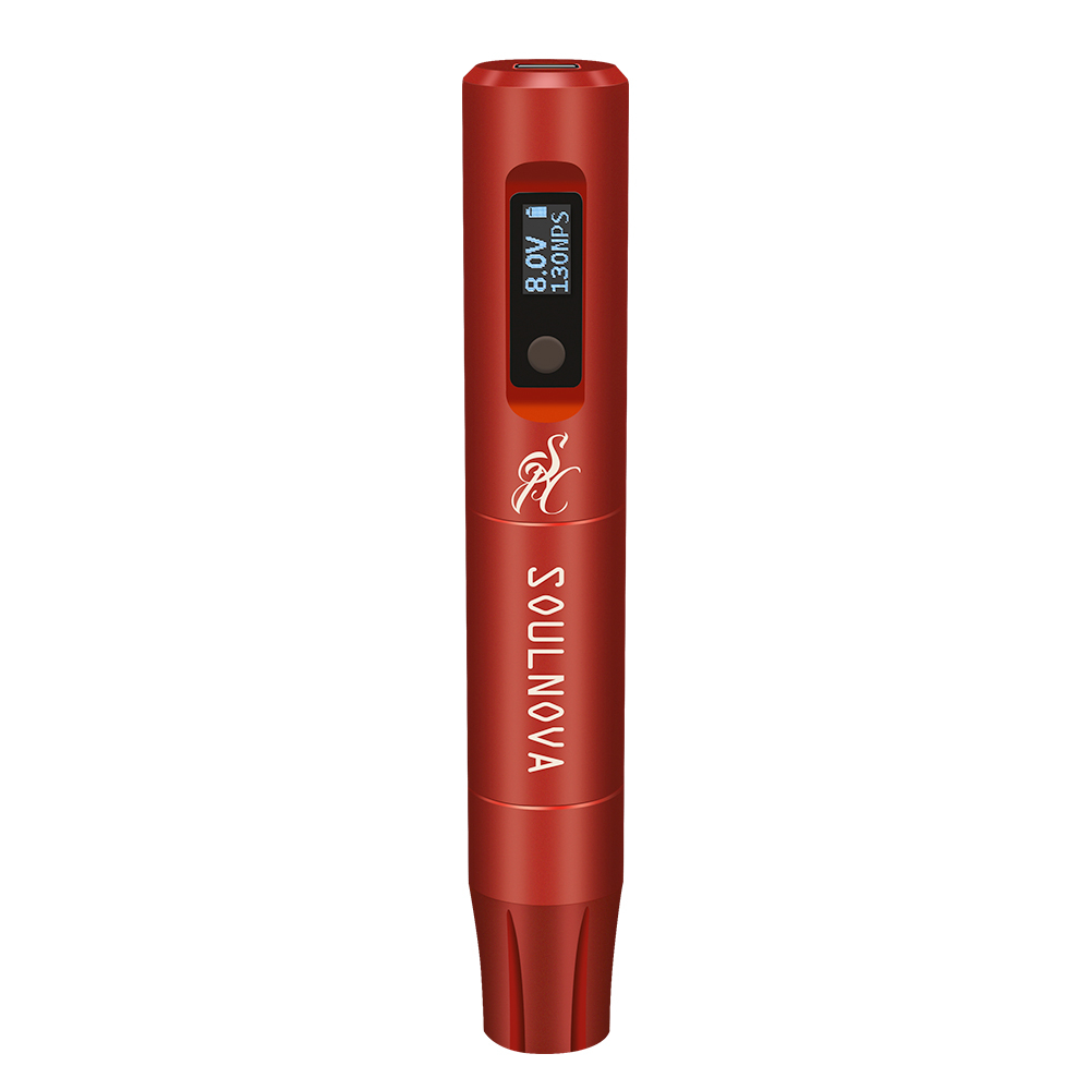 AVA Soulnova E3 mini vezeték nélküli sminktetováló pen (Piros)
