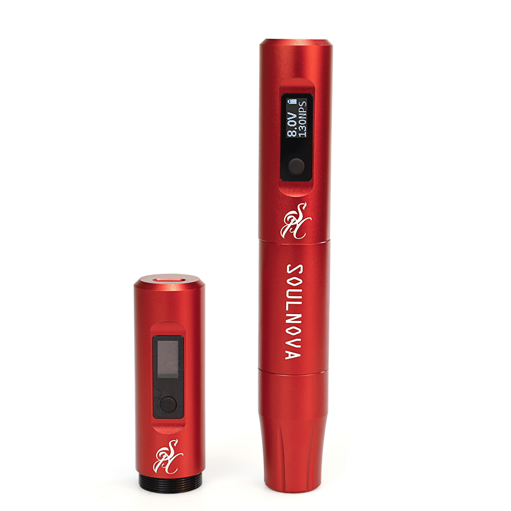 AVA Soulnova E3 mini vezeték nélküli sminktetováló pen (Piros)