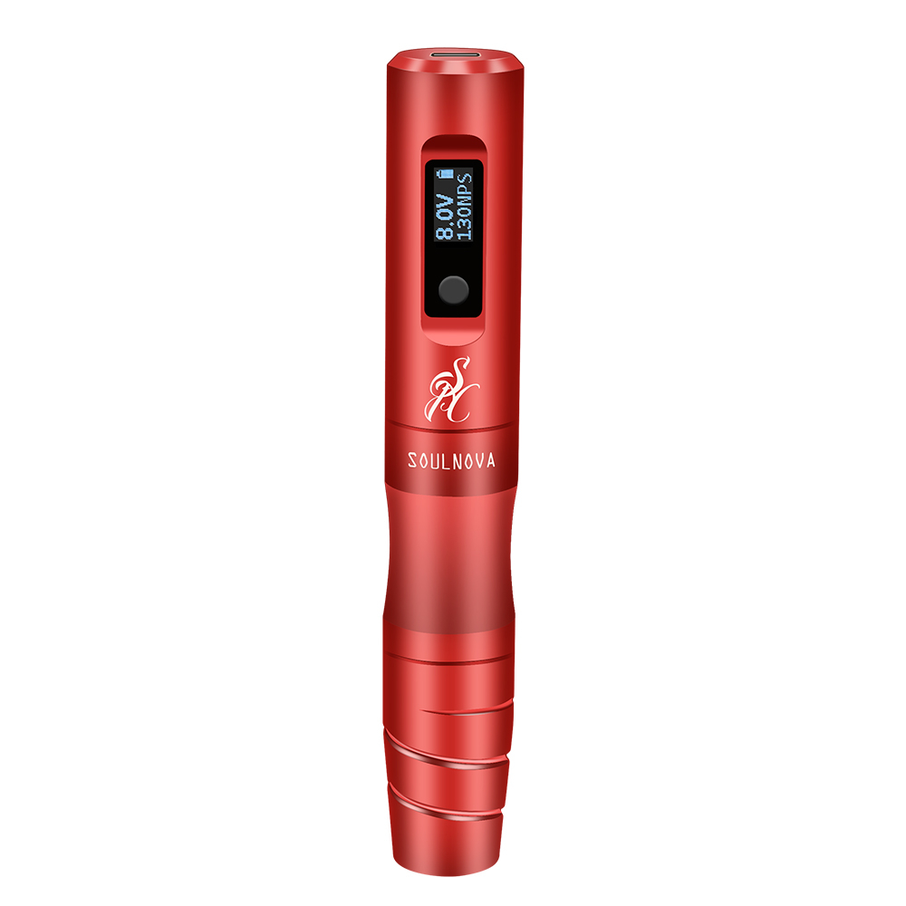 AVA Soulnova E2 mini vezeték nélküli sminktetováló pen (Piros)