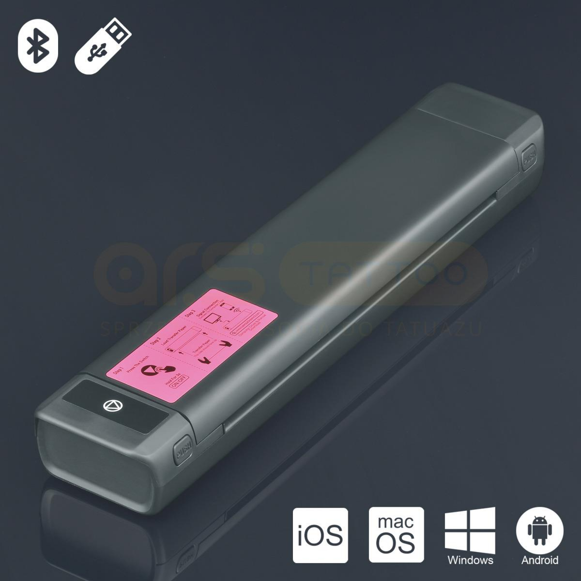 OZER 1200 mAH-s stencil nyomtató Bluetooth / USB kivitel (vezeték nélküli működés)